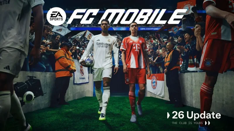 layar smartphone menampilkan antarmuka game EA Sports FC Mobile (Foto: Drop-assets)