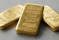 Harga emas dunia naik saat investor mencermati kebijakan suku bunga AS.(Foto : by AI/liputan6.com)