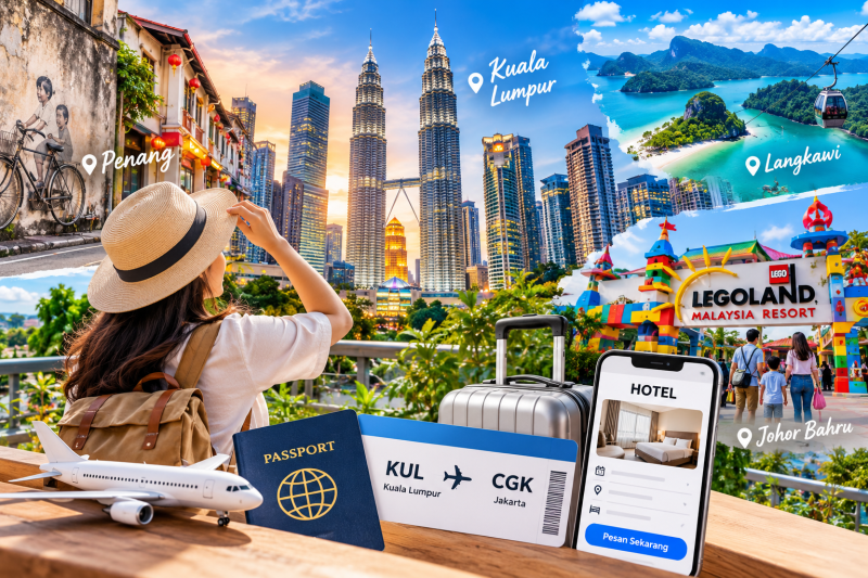 Destinasi wisata Malaysia 2027 untuk liburan seru dan hemat bersama keluarga. ( Foto AI)
