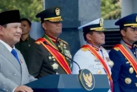Presiden Prabowo Subianto meresmikan enam Kodam dan 204 satuan baru TNI di Mabes TNI, Cilangkap, Jakarta Timur, Senin (5/10/2026).