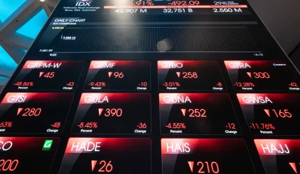IHSG anjlok 2,64 persen ke level 5.142,82 pada perdagangan saham sesi pertama Kamis, 29 Oktober 2026.