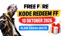 Kode Redeem FF Terbaru 10 Oktober 2026, Klaim Hadiah Gratis