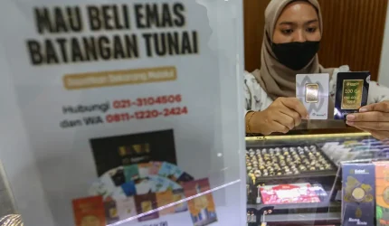 Harga emas Pegadaian hari ini untuk Galeri24, Antam, dan UBS pada 23 Oktober 2026.