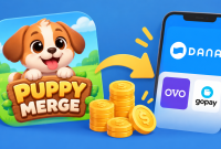 Ilustrasi Puppy Merge, game penghasil uang dengan klaim saldo DANA.