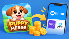 Ilustrasi Puppy Merge, game penghasil uang dengan klaim saldo DANA.