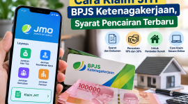 Ilustrasi pencairan saldo JHT BPJS Ketenagakerjaan melalui aplikasi JMO, lengkap dengan syarat dan prosedur klaim online. ( Foto AI)
