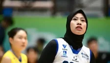 Debut Megawati Hangestri Pertiwi bersama klub barunya, Hyundai Hillstate, pada Kovo Cup 2026 berakhir dengan kekalahan telak. (KOVO)