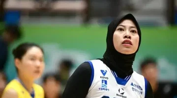 Debut Megawati Hangestri Pertiwi bersama klub barunya, Hyundai Hillstate, pada Kovo Cup 2026 berakhir dengan kekalahan telak. (KOVO)