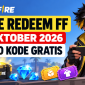 Ilustrasi kode redeem Free Fire 26 Oktober 2026 yang menampilkan karakter gamer dan hadiah dalam game. ( Foto AI INBRITA)