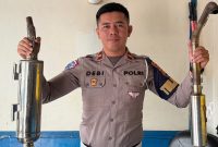 Satlantas Polres Kerinci menertibkan pengendara pengguna knalpot brong.