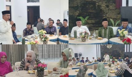 Wali Kota Alfin dan Wawako Azhar Hamzah bersama pengurus PKPS saat silaturahmi di Rumah Dinas Wali Kota Sungai Penuh.
