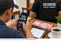 Ilustrasi dugaan perjudian togel online yang diungkap Tim Resmob Polda Sumbar di Kota Padang.