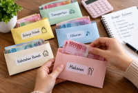 Ilustrasi metode cash stuffing untuk mengatur dan membatasi pengeluaran berdasarkan kebutuhan. ( Foto inbrita)
