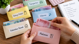 Ilustrasi metode cash stuffing untuk mengatur dan membatasi pengeluaran berdasarkan kebutuhan. ( Foto inbrita)