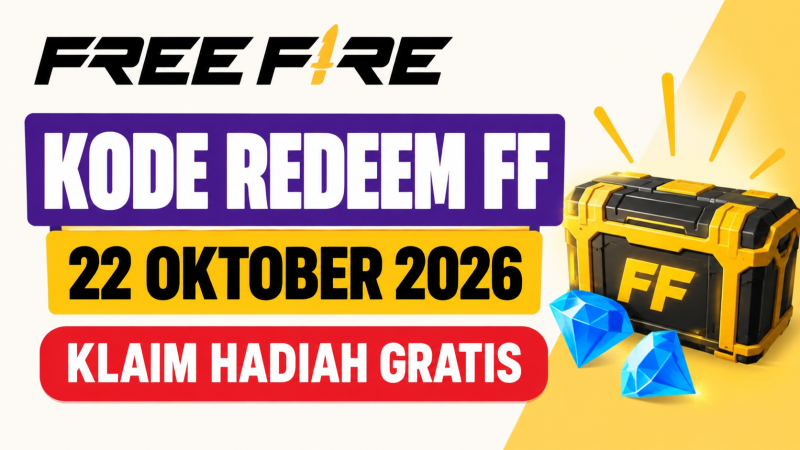 Ilustrasi kode redeem FF 22 Oktober 2026 untuk pemain Free Fire yang ingin mencoba klaim hadiah gratis melalui situs resmi Garena.(AI INBRITA)