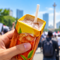 Ilustrasi teh kemasan berbusa saat aksi demo. ( Foto AI INBRITA)