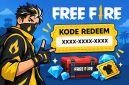 Ilustrasi kode redeem Free Fire dengan karakter game, voucher hadiah, dan Diamond gratis.