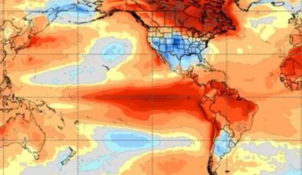 Peta suhu global menunjukkan dampak El Nino 2026 dan peningkatan suhu Bumi.