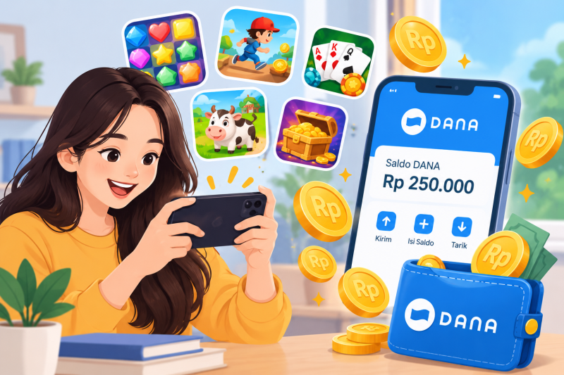 Ilustrasi game penghasil uang dan saldo DANA. ( Foto inbrita)