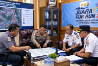 Satlantas Polres Kerinci dan Dishub siaga mengatur lalu lintas JUARA FUN RUN 2.0.