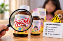 Ilustrasi peringatan vitamin anak palsu yang beredar online.(Foto AI INBRITA)
