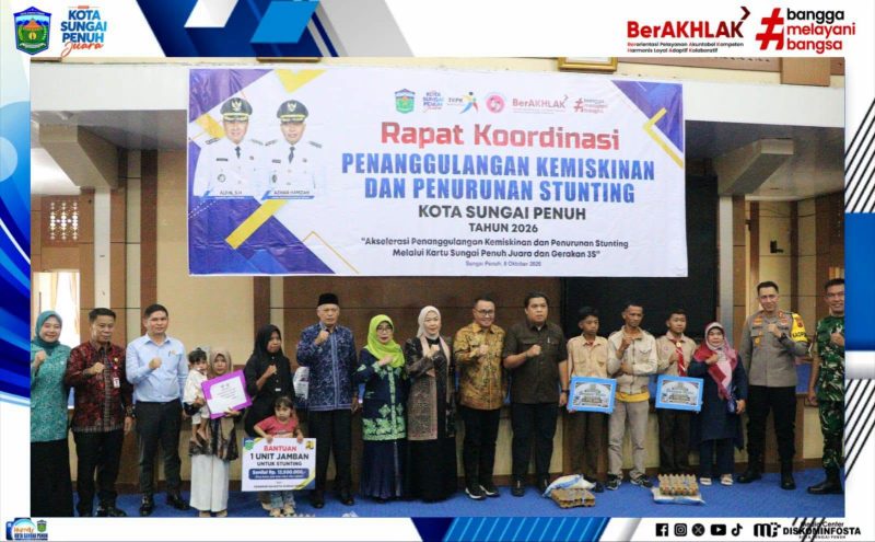 Wako Alfin membuka Rakor Penanggulangan Kemiskinan dan Stunting 2026.