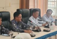 Sekda Alpian bersama jajaran BPKP Perwakilan Provinsi Jambi saat audiensi dan koordinasi penguatan pengawasan intern Pemkot Sungai Penuh, Rabu (14/10/2026).