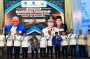 Wali Kota Sungai Penuh, Alfin, S.H., menghadiri penandatanganan MoU program HAM bersama Menteri HAM RI Natalius Pigai di Auditorium Chatib Quzwain, UIN STS Jambi, Rabu (14/10).