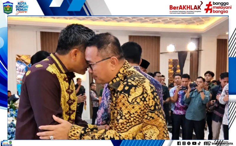 Wako Alfin bersilaturahmi dalam acara kenal pamit Kapolda Jambi, Rabu (14/10/2026).