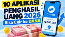 Ilustrasi aplikasi penghasil uang 2026 dan saldo DANA.
