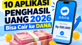 Ilustrasi aplikasi penghasil uang 2026 dan saldo DANA.