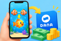 Ilustrasi game gabung ikan yang menawarkan bonus dan penarikan saldo DANA.
