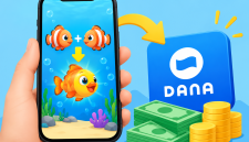 Ilustrasi game gabung ikan yang menawarkan bonus dan penarikan saldo DANA.