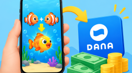 Ilustrasi game gabung ikan yang menawarkan bonus dan penarikan saldo DANA.