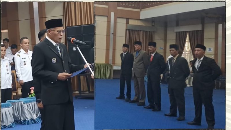 Wakil Wali Kota Sungai Penuh, Azhar Hamzah, melantik lima pejabat kepala OPD di lingkungan Pemerintah Kota Sungai Penuh, Rabu (21/10/2026).    