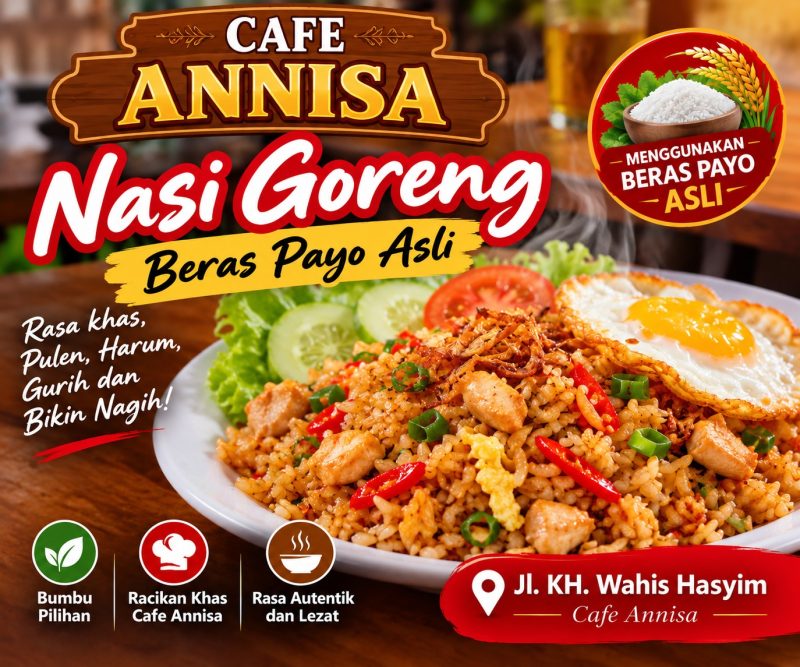 Nasi goreng petai khas Cafe Annisa, Sungai Penuh.