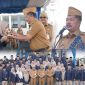 Bupati Monadi memimpin upacara HUT ke-36 Perumda Tirta Sakti Kerinci. ( Foto Kerinci satu)