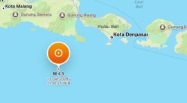 Pusat gempa di Jembrana, Bali, 13 Oktober 2026. (BMKG)