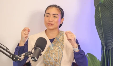 Rahayu Saraswati Djojohadikusumo saat wawancara di Kompleks Parlemen Senayan, Jakarta.