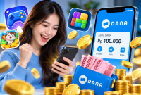 Ilustrasi game penghasil uang dan saldo DANA gratis.