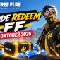 Ilustrasi Kode Redeem FF terbaru 1 Oktober 2026 dengan karakter Free Fire dan berbagai hadiah menarik.