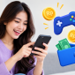 Ilustrasi game penghasil uang melalui ponsel dengan peluang mendapatkan hadiah digital. ( Foto AI INBRITA)