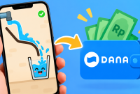 Ilustrasi game Water Go yang menawarkan hadiah dan klaim penarikan saldo DANA melalui permainan puzzle air. ( Foto AI INBRITA)