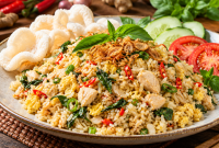 Nasi goreng kencur kemangi yang gurih, harum, dan praktis untuk menu sehari-hari. ( Foto inbrita)