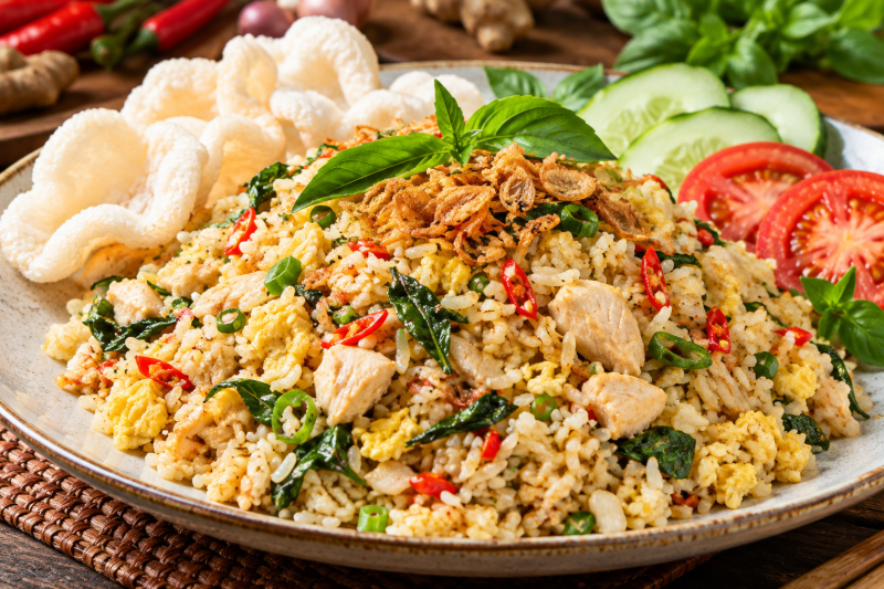 Nasi goreng kencur kemangi yang gurih, harum, dan praktis untuk menu sehari-hari. ( Foto inbrita)