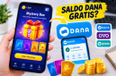 Ilustrasi game mystery box dengan klaim saldo DANA gratis. ( Foto AI inbrita.com)