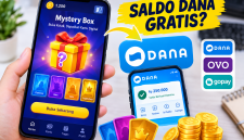 Ilustrasi game mystery box dengan klaim saldo DANA gratis. ( Foto AI inbrita.com)