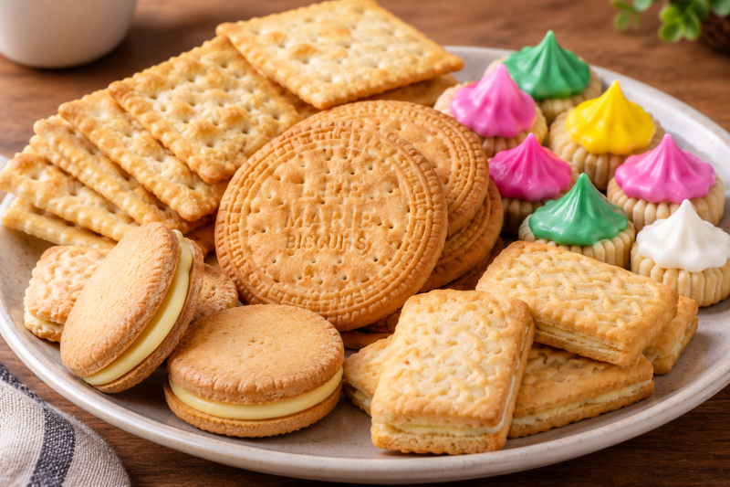 Foto Ilustrasi Aneka biskuit Lee Biscuits yang legendaris selama 92 tahun ( AI INBRITA)