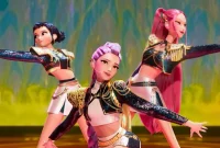 Cuplikan film animasi 'KPop Demon Hunters' menampilkan karakter Rumi, Mira dan Zoey (Foto: Netflix)