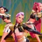 Cuplikan film animasi 'KPop Demon Hunters' menampilkan karakter Rumi, Mira dan Zoey (Foto: Netflix)